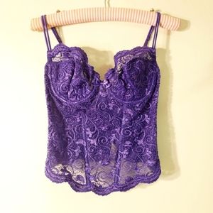 Victoria's Secret Amethyst Floral Lace Bustier